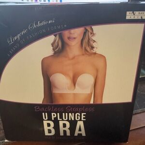 Lingerie Solutions Backless Strapless U Plunge Bra - Nude size D